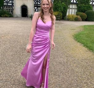 Bethan in Pink dress prom 2023