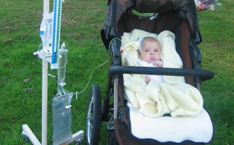 Libby in pram