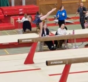 Madeleine at her gymnastics competition